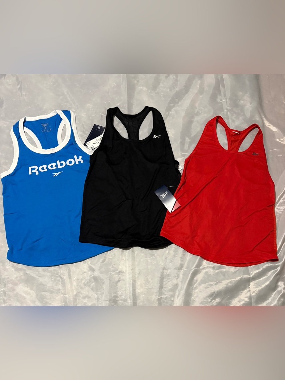 Reebok Women's Racerback Tank Trio - Blue, Black, Red